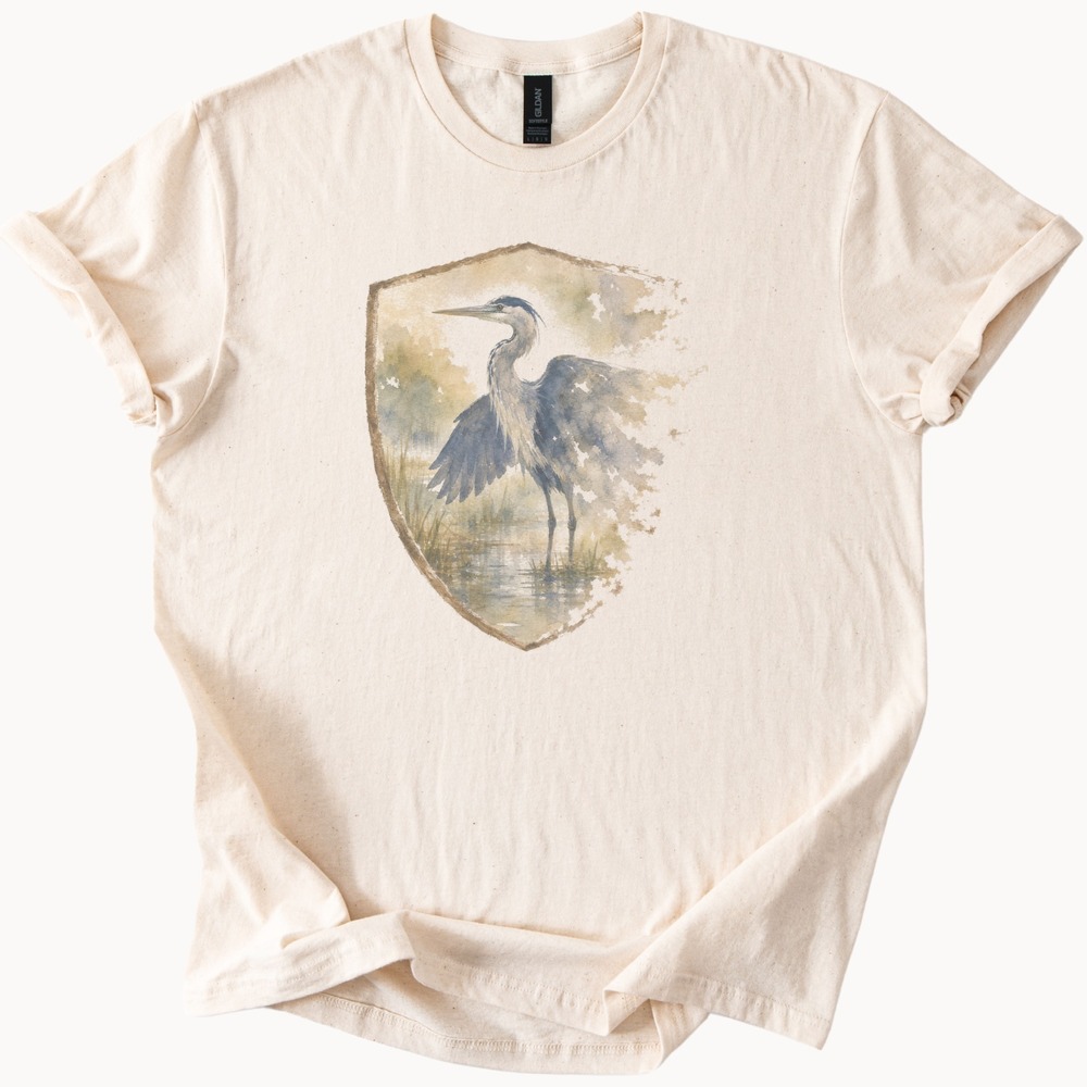 Heron Spreading Wings Graphic Tee